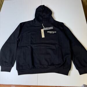 Fear of God Essentials Hoodie Black Pullover Sweatshirt Mens Womens